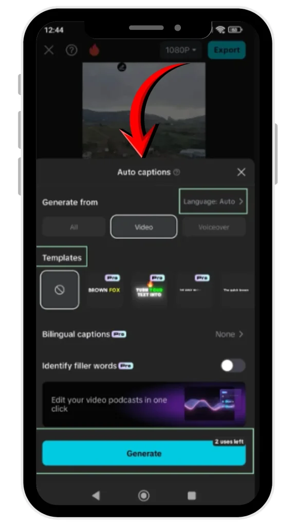 Legendas e Subtítulos Automáticos por IA CapCut Pro APK