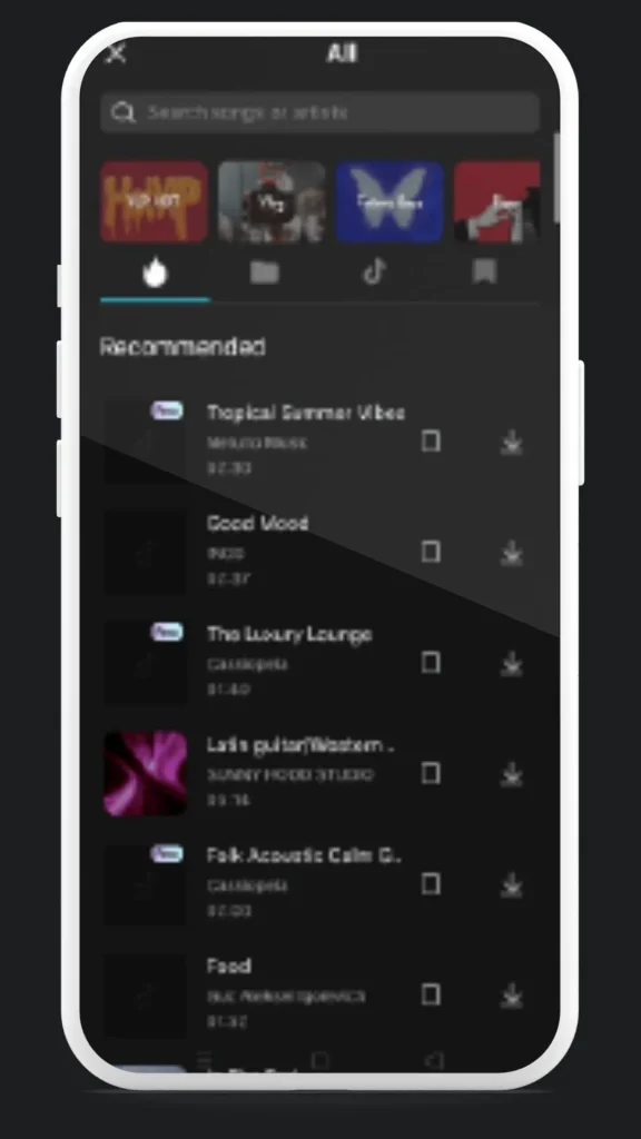 Biblioteca de Música e Trilha Sonora capcut pro apk
