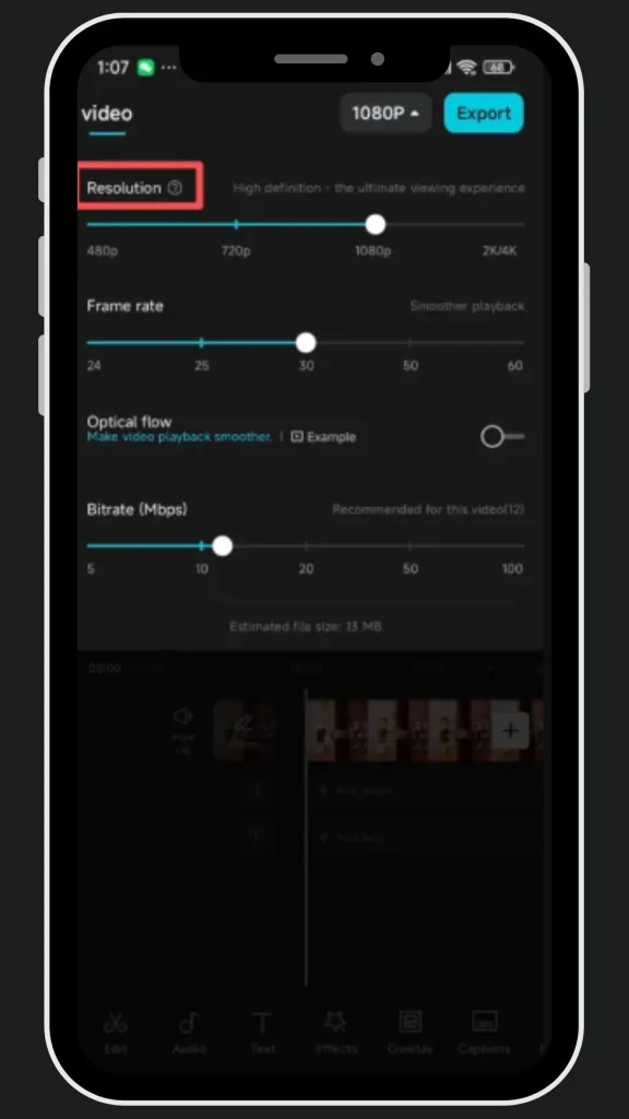 CapCut Pro APK Exportação em Alta Resolução